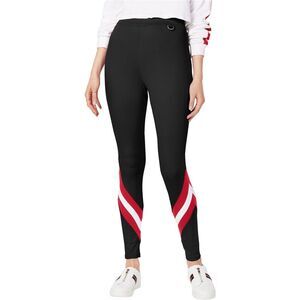 Project 28 Womens Striped Casual Leggings, Black, NWT